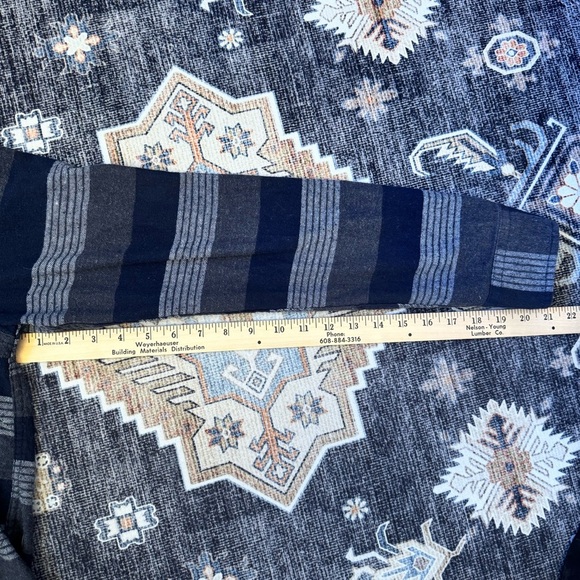 VSTR Men's Navy and Gray Striped Hooded Button Up Sweater 100% Cotton Size XL - Picture 11 of 11